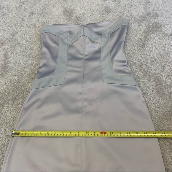 REISS Satin Grey Strapless mini Dress Size 10 formal - Picture 10 of 13